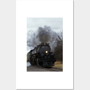 Big Boy 4014 smoke and steam in Black Wolf Kansas Posters and Art